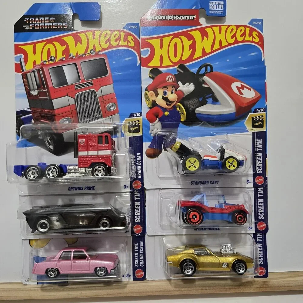 Hot Wheels Screen Time Lot Transformers Optimus Prime Mario Kart Batman Corvette